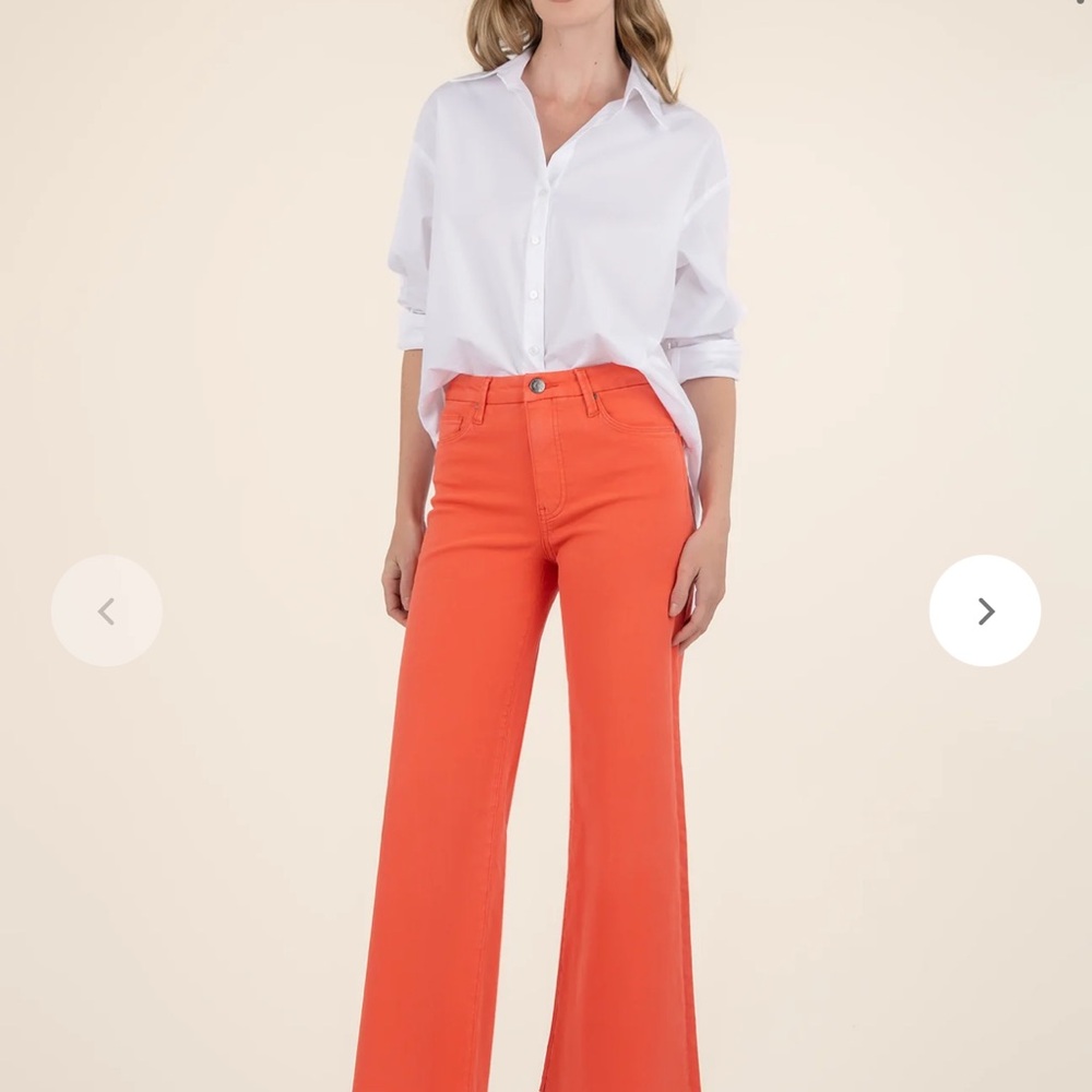 Kut from the Kloth Vibrant Orange Flare Jeans